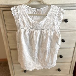 Lacy white summer top